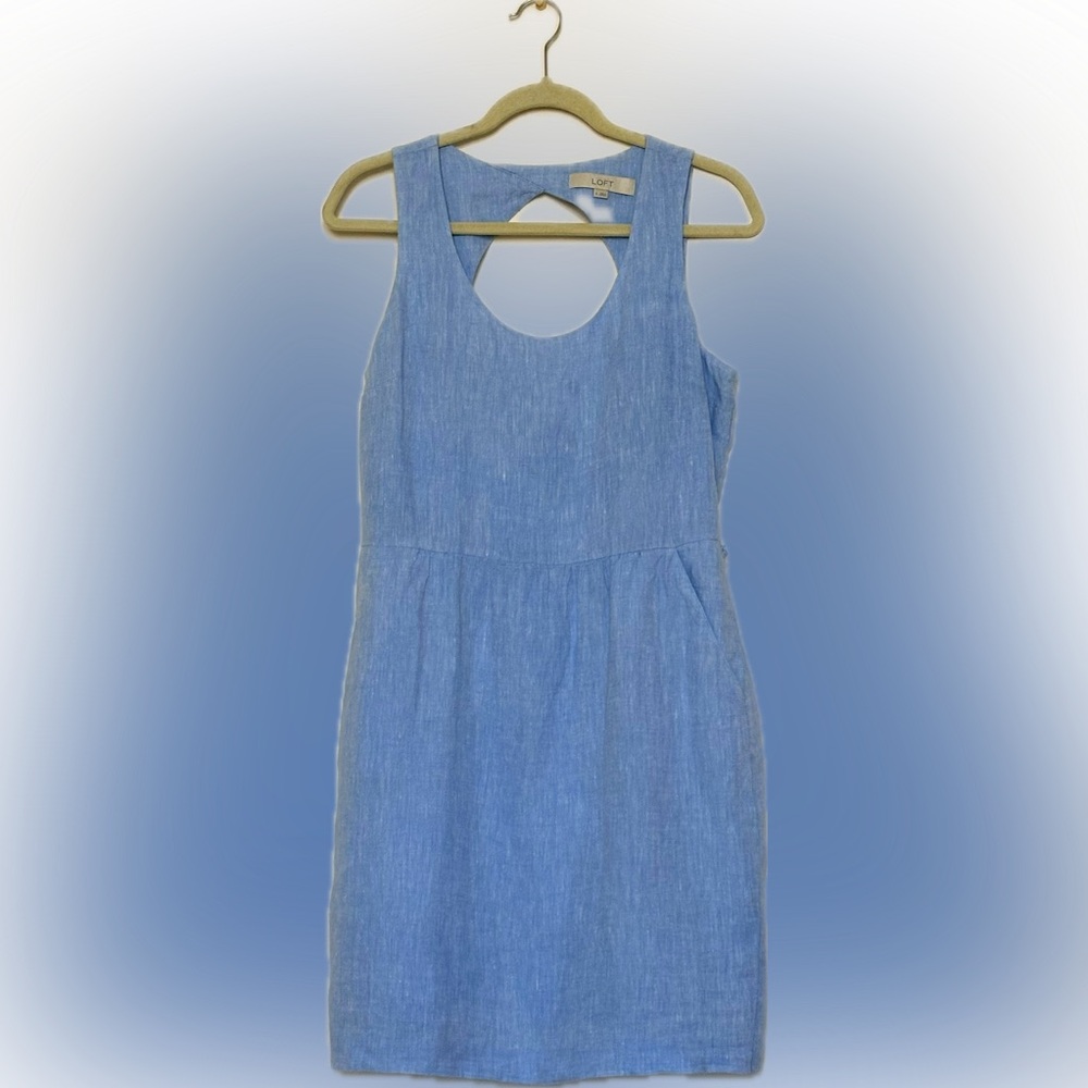 Loft blue linen dress